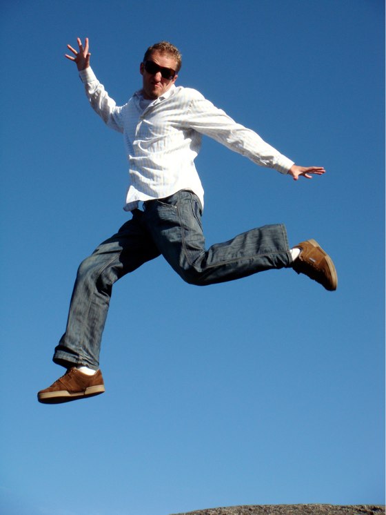 jon jumping in the air