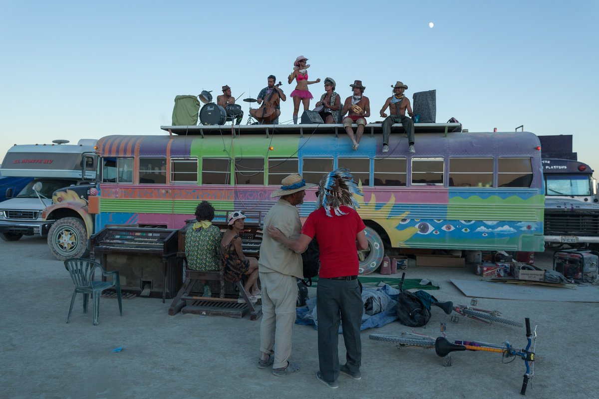 Jamming on a bus.
