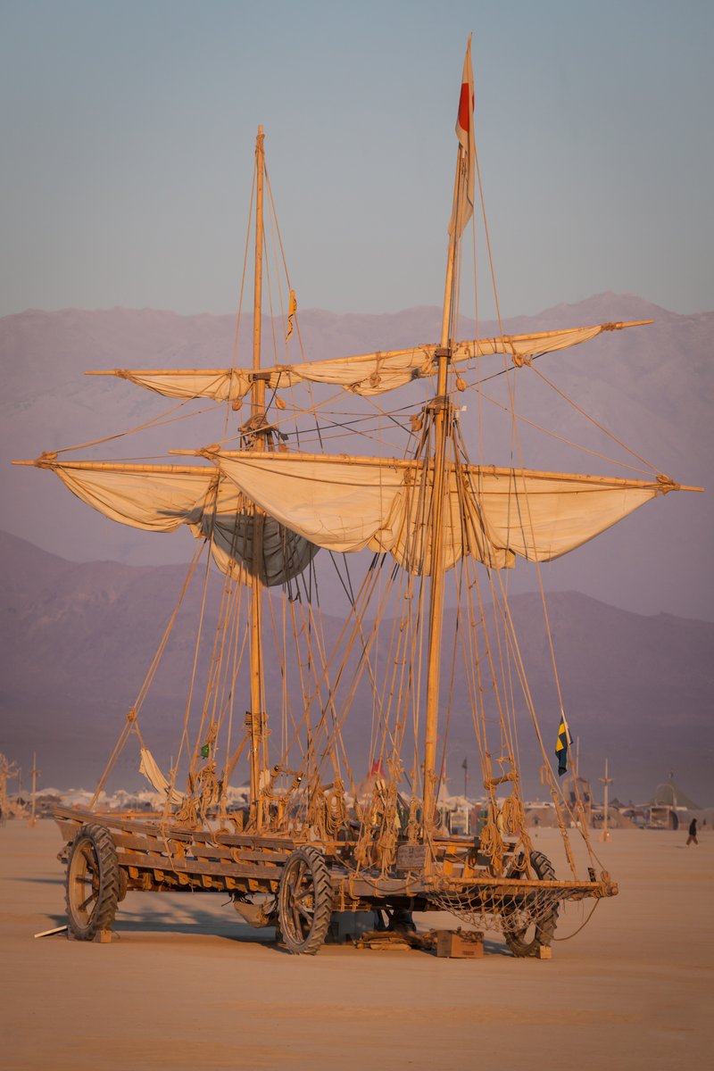 Art car ship on wheels.