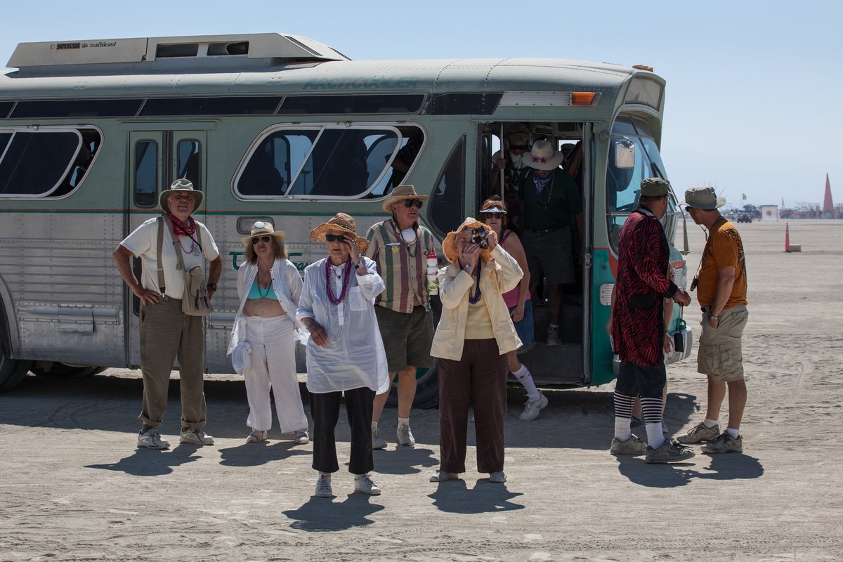 Not sure if tourists or just old burners.