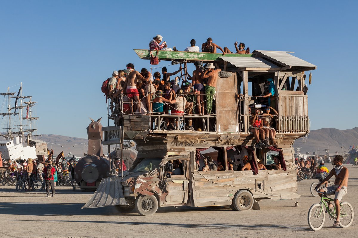 Art car party people.