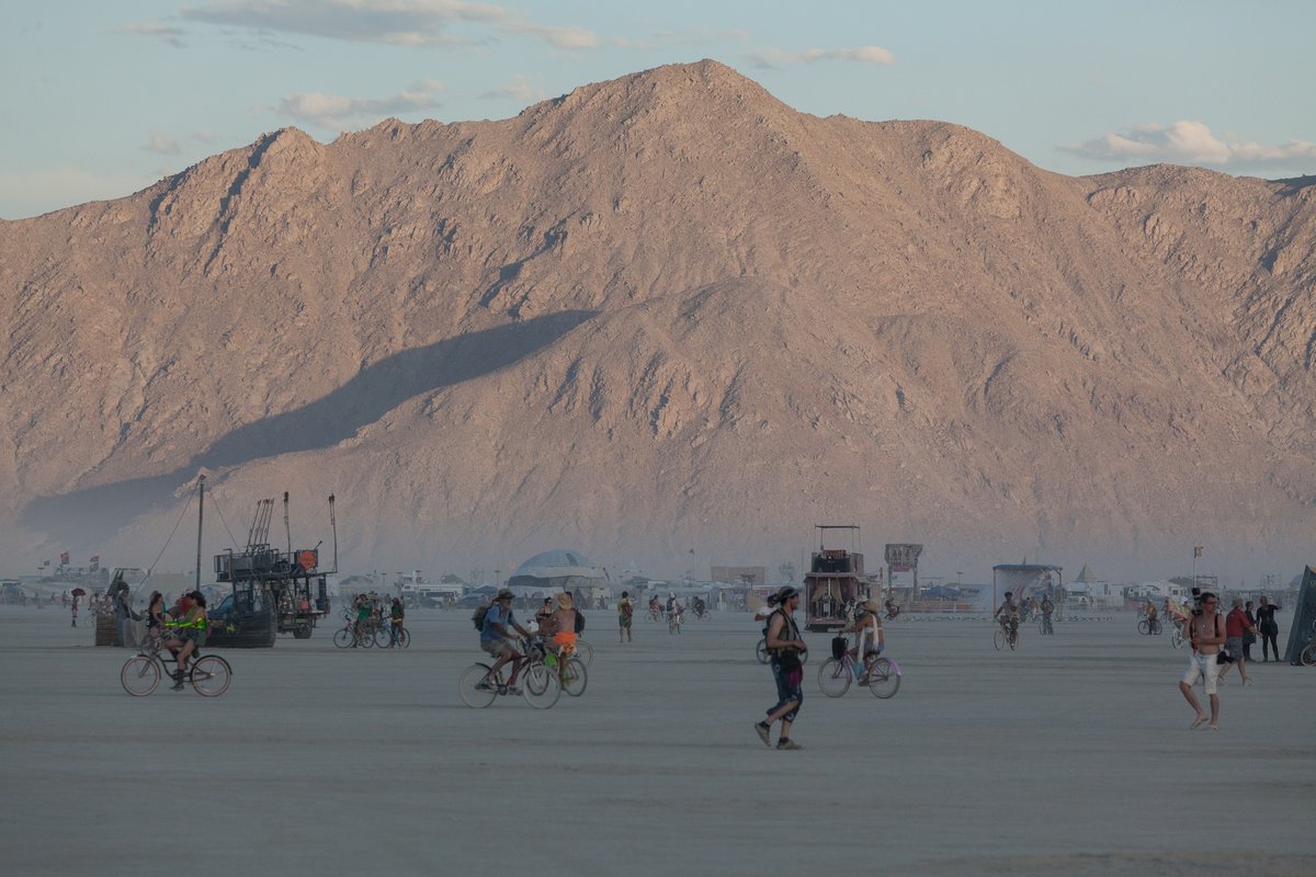 Mountains at Sunset on the Playa.