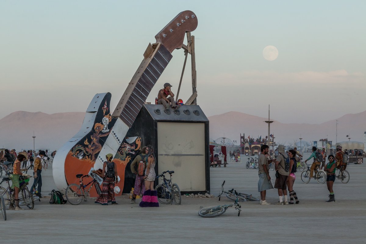 Giant Guitar and Amp on the Playa.