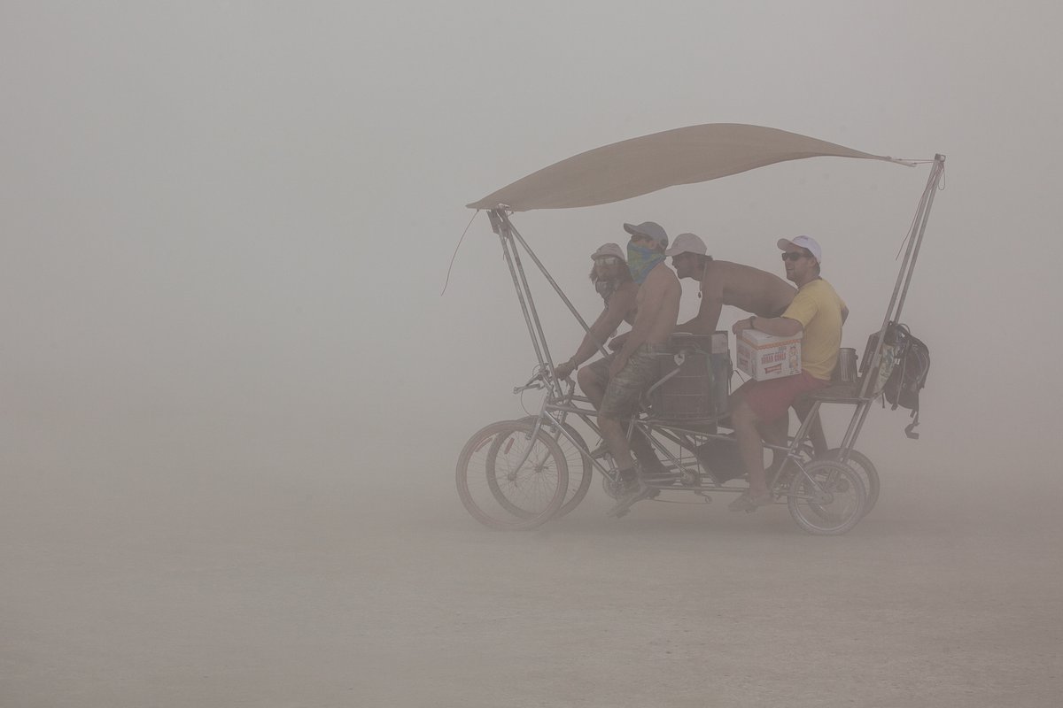 Four Burners ride through the dust.
