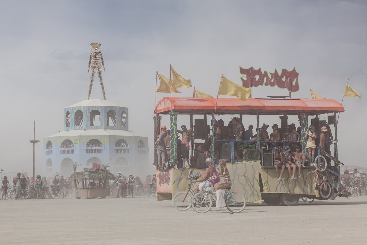 Bounce art car and the man.