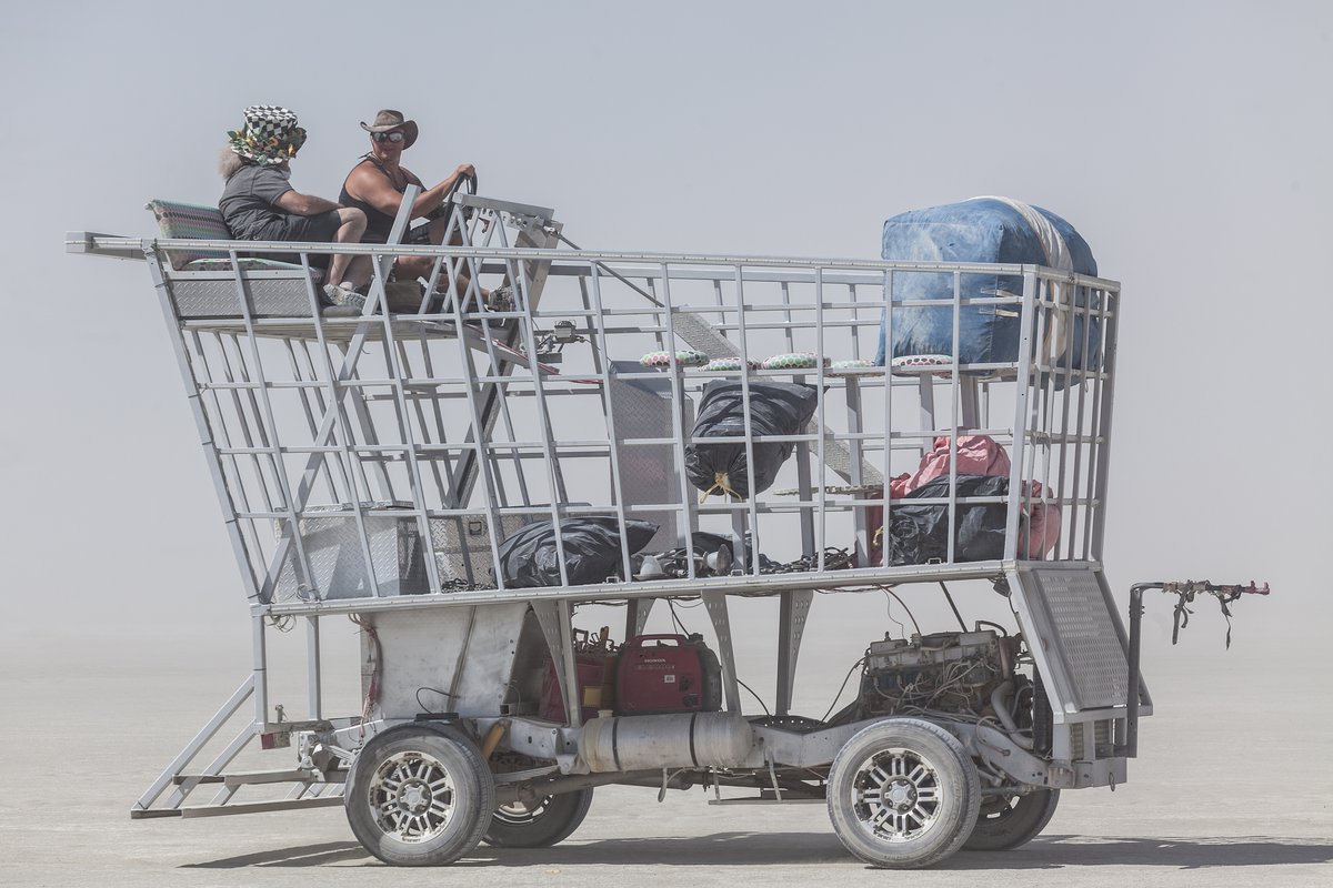 Giant Shopping Cart art car.