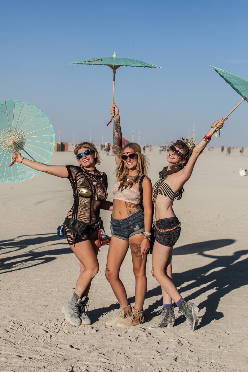 More lovely Burners with their umbrellas.