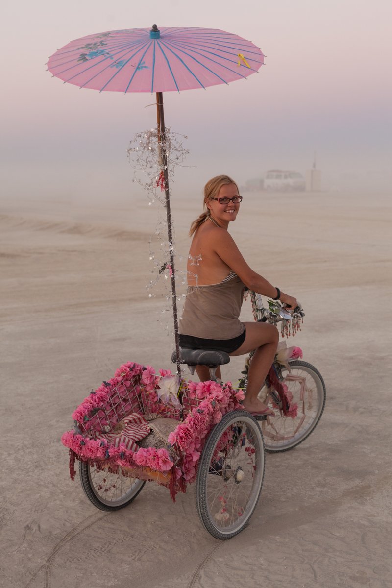 Dorothy on a bike.