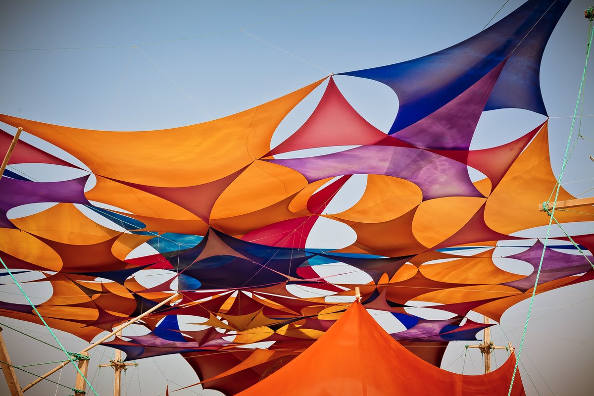Colourful Tarps On The Esplanade At Sacred Spaces