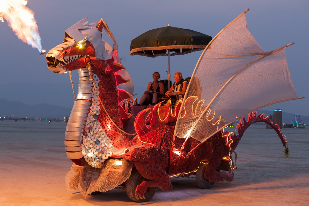 Red Dragon Art Car named Spike by Charlie and Gail Holthausen