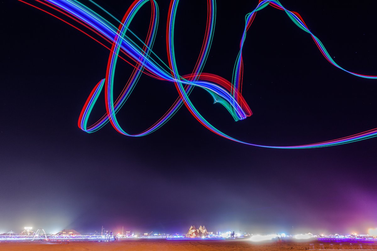 RC Aircraft With LEDs Produces Colorful Ribbons Of Light On It's Flightpath (Flown By Firefly)