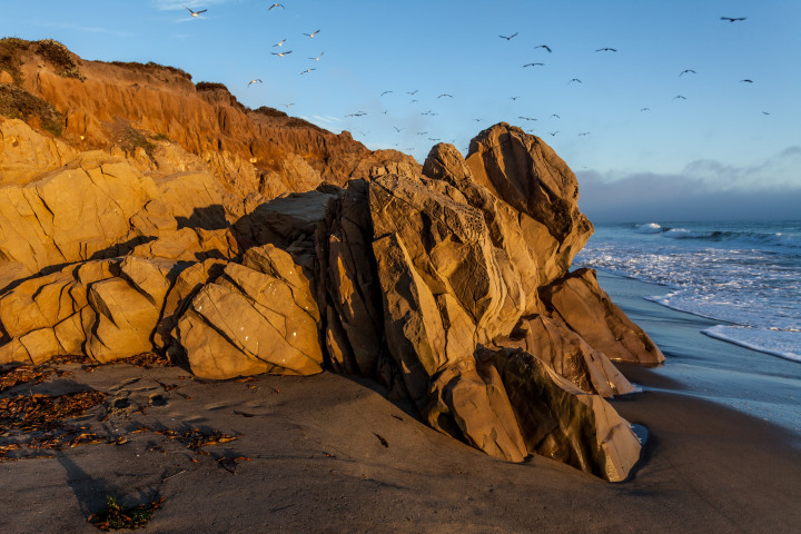 Rock Outcrop At The Beach