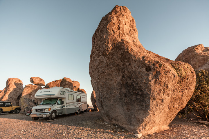 RV Amongst The Rocks