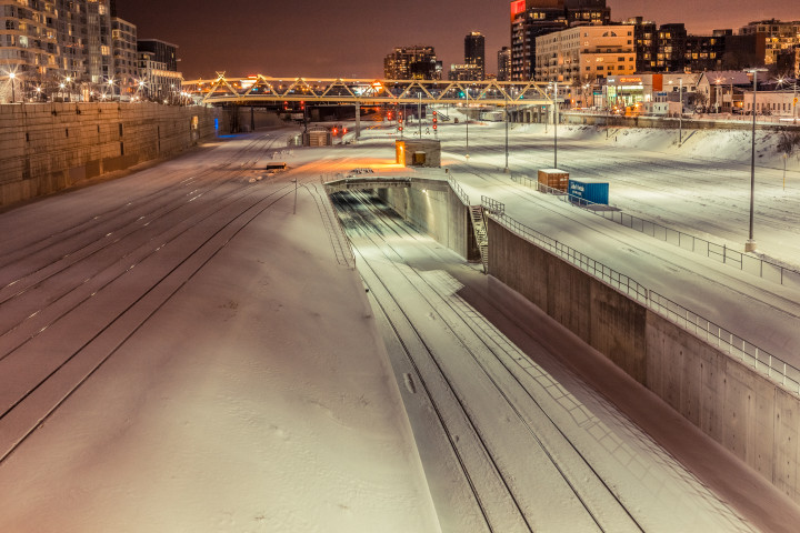 Snow Covered Train Tracks