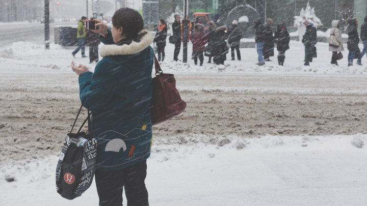 Lady Stops To Take A Photo