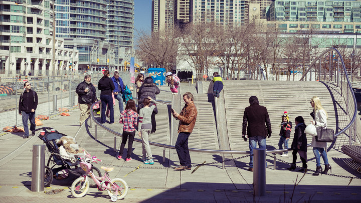 Children Playing At The Simcoe Wavedeck