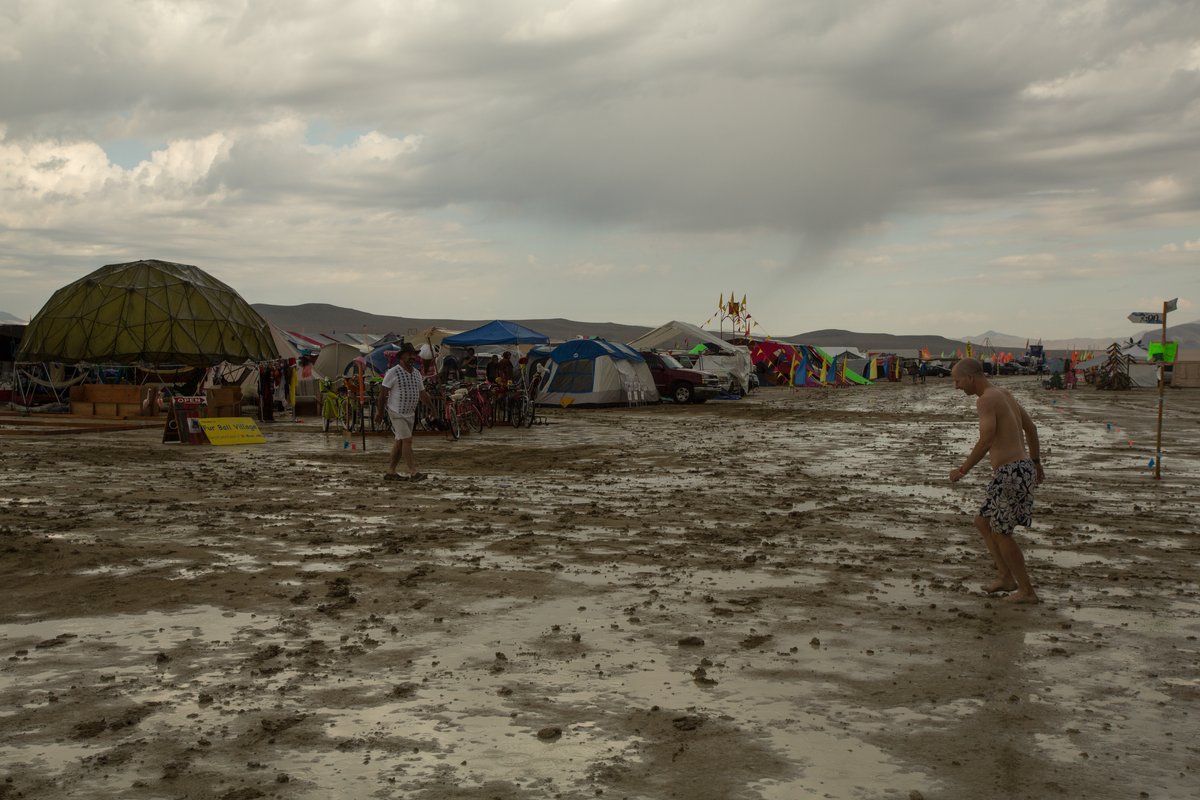 Folks Emerge After The Rain