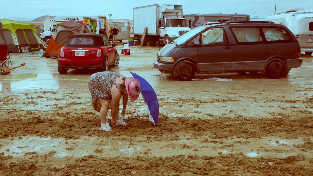 Woman Fixes Her Plastic Booties
