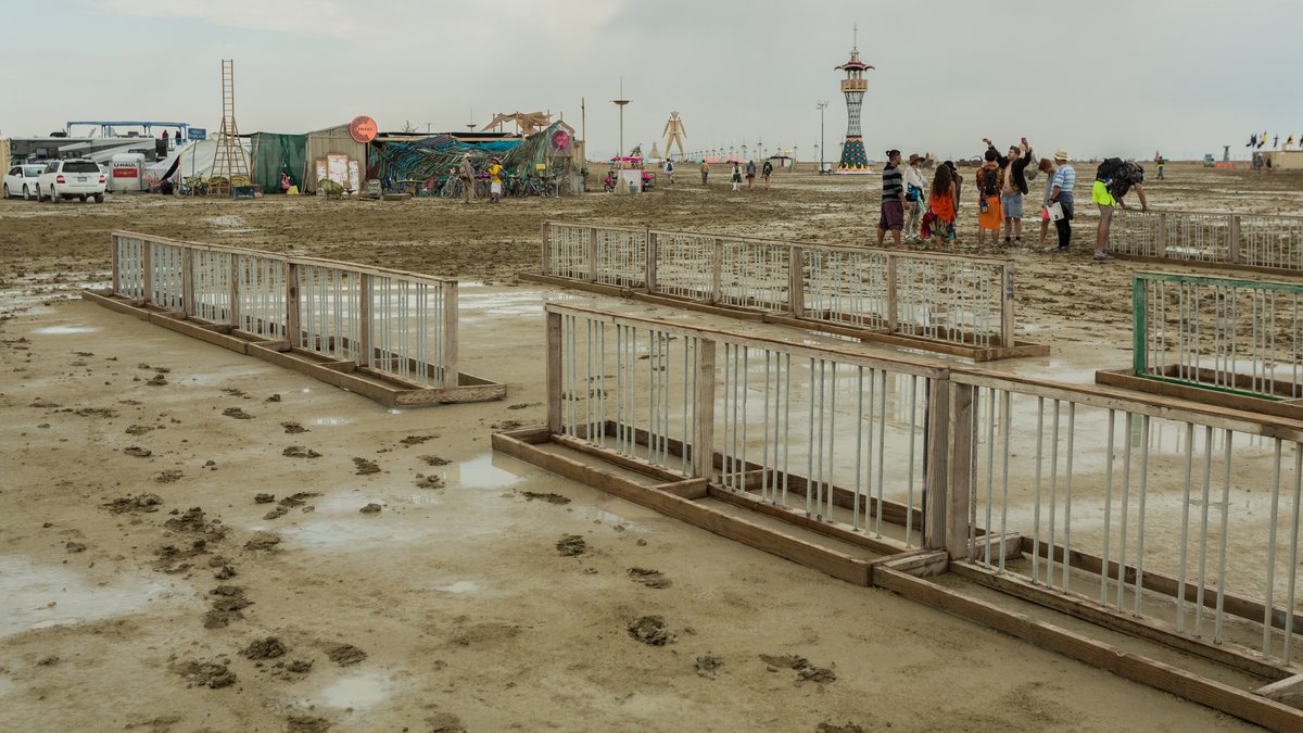 Empty Bike Racks At Center Camp