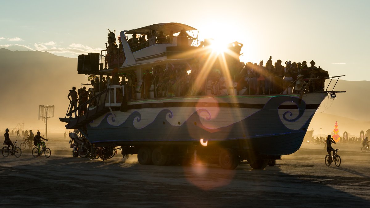 The Christina Art Car / Mutant Vehicle At Sunset