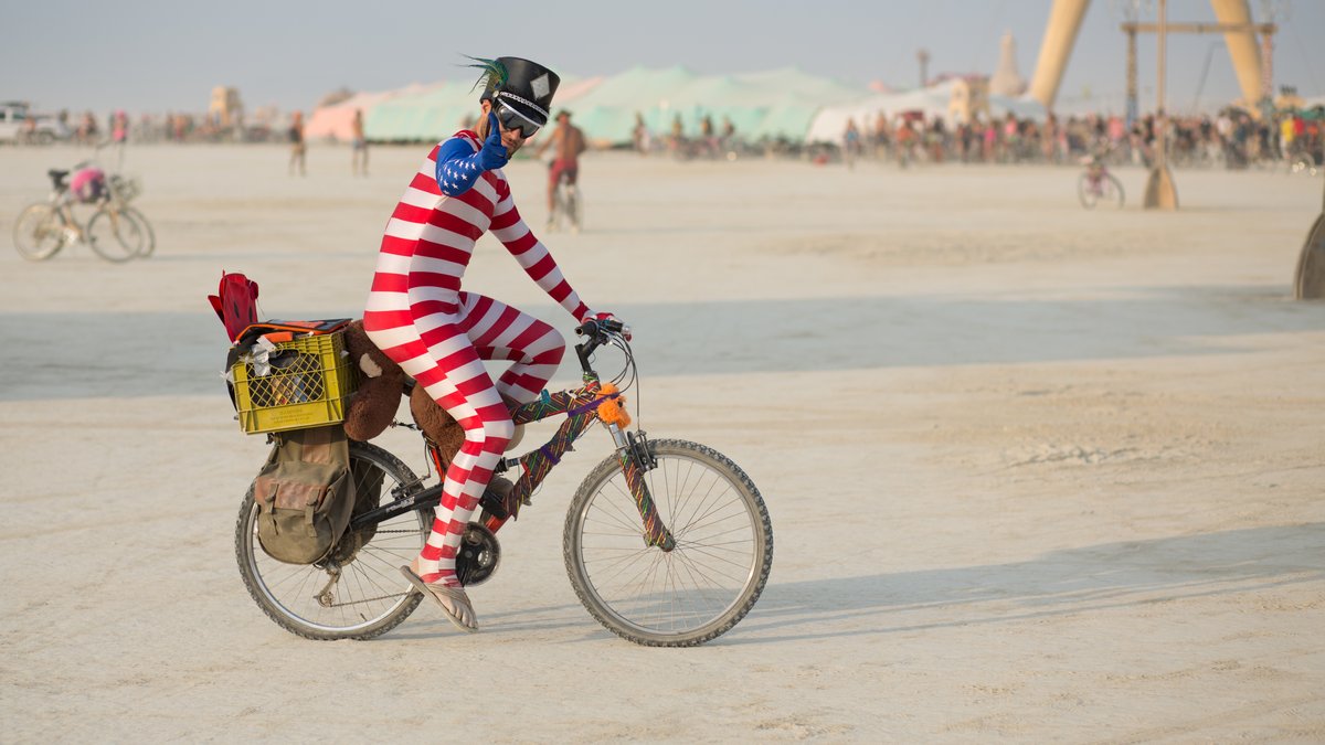 Guy Wearing An Amazing American Flag Onesie