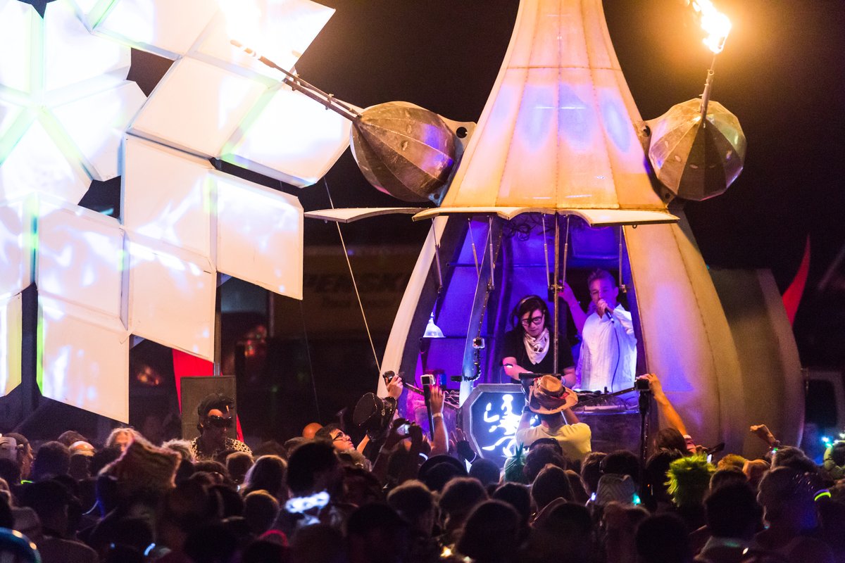 Diplo and Skrillex at Burning Man 2014 Opulent Temple