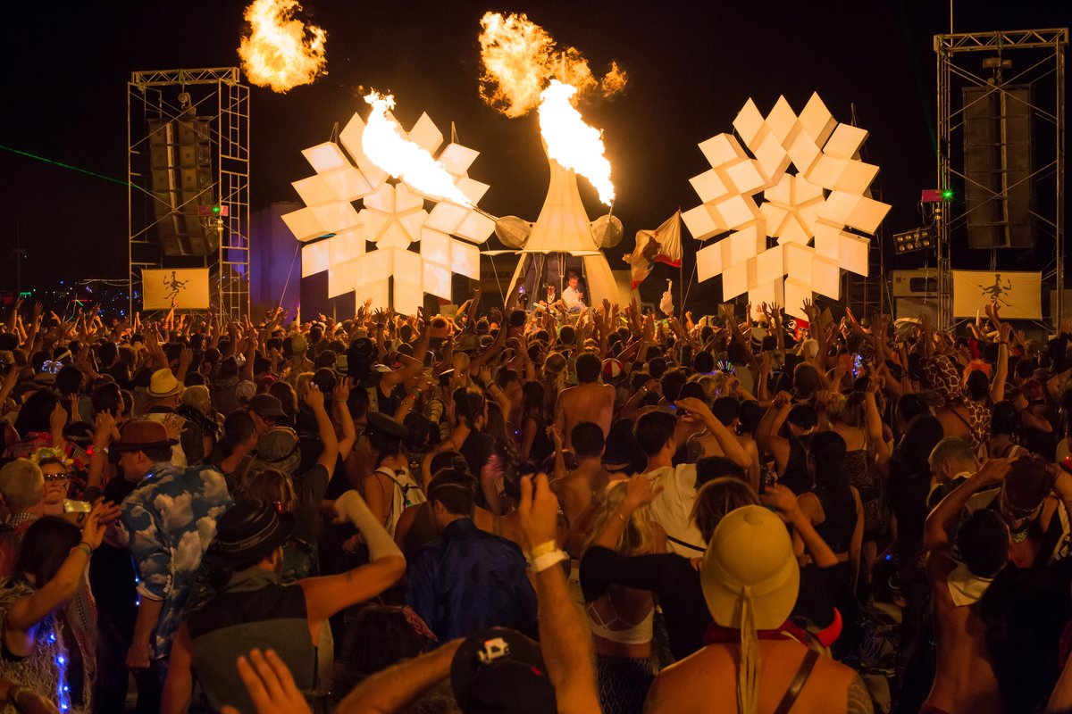 Diplo and Skrillex at Burning Man 2014 Opulent Temple