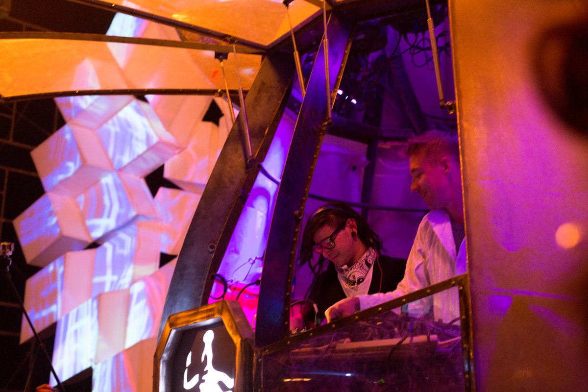 Diplo and Skrillex at Burning Man 2014 Opulent Temple