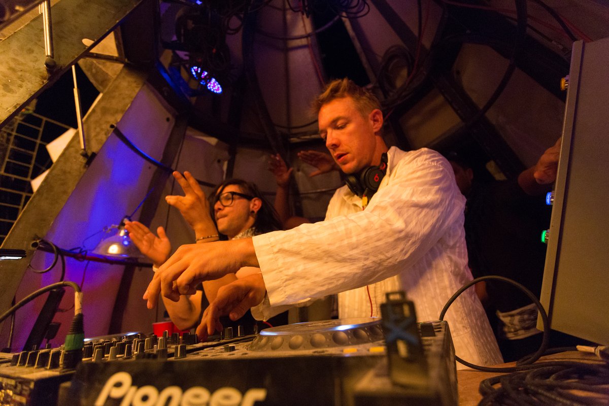 Diplo and Skrillex at Burning Man 2014 Opulent Temple
