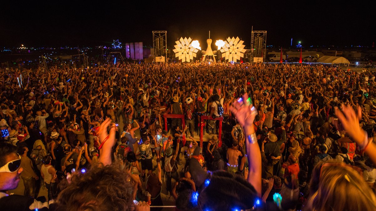 Diplo and Skrillex at Burning Man 2014 Opulent Temple