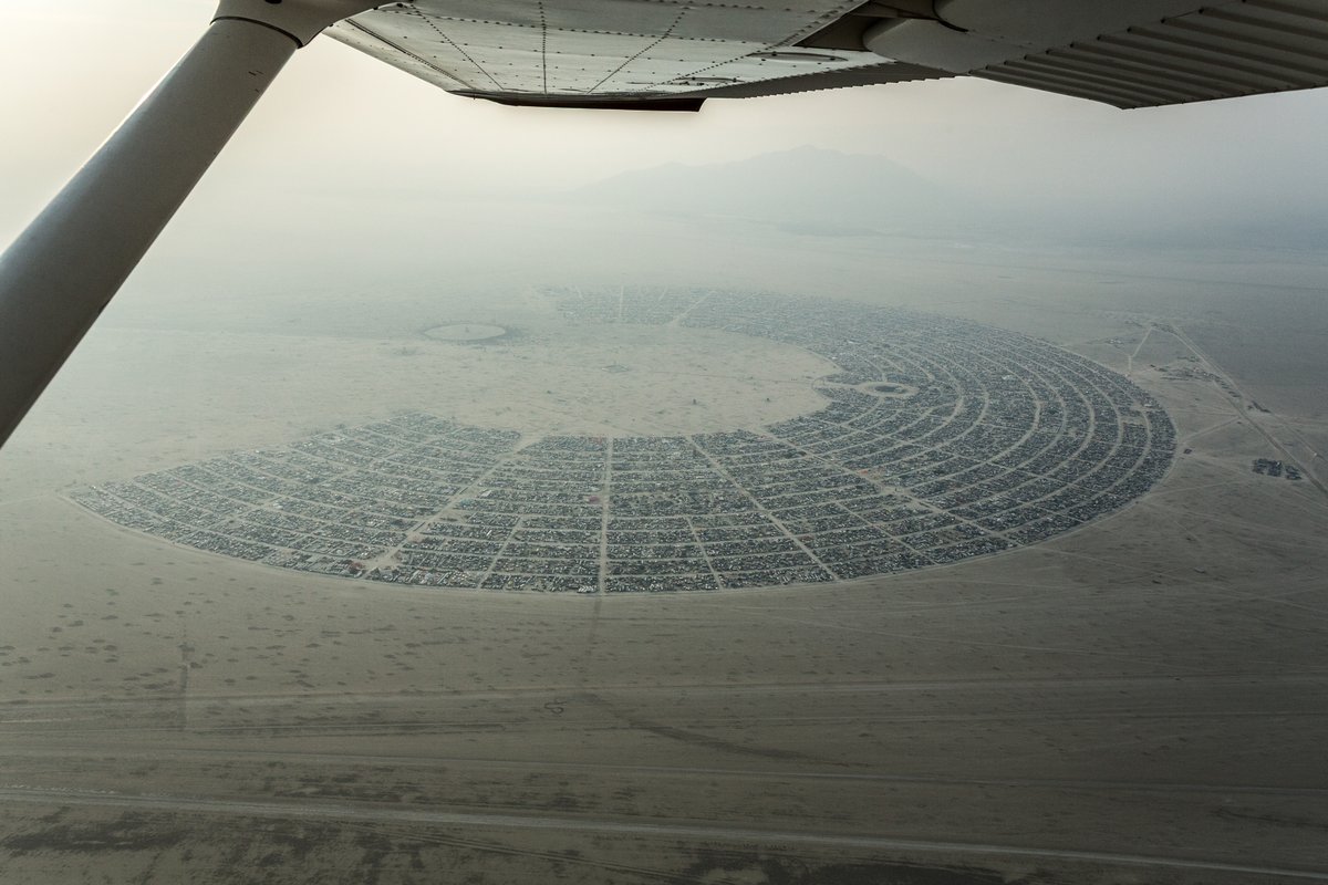 Under The Wing Aerial View Burning Man 2014