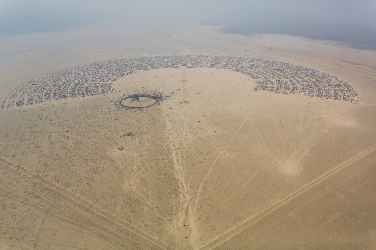 Aerial View Burning Man 2014 During Embrace Burn