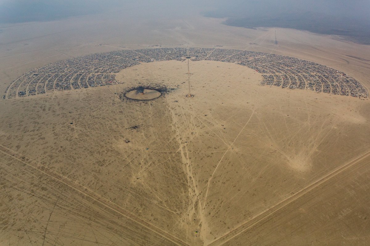 Aerial View Burning Man 2014 During Embrace Burn