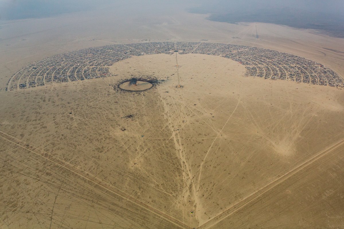 Aerial View Burning Man 2014 During Embrace Burn