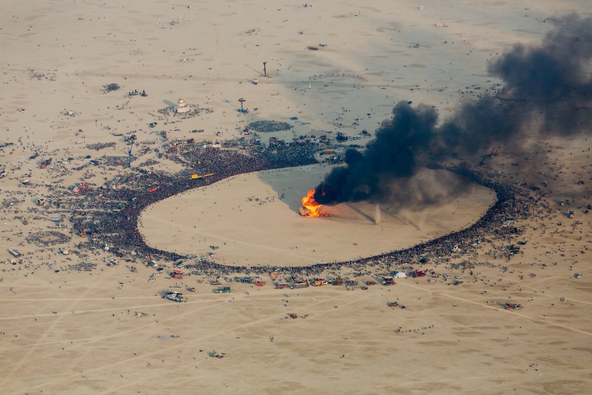 Aerial View Burning Man 2014 During Embrace Burn