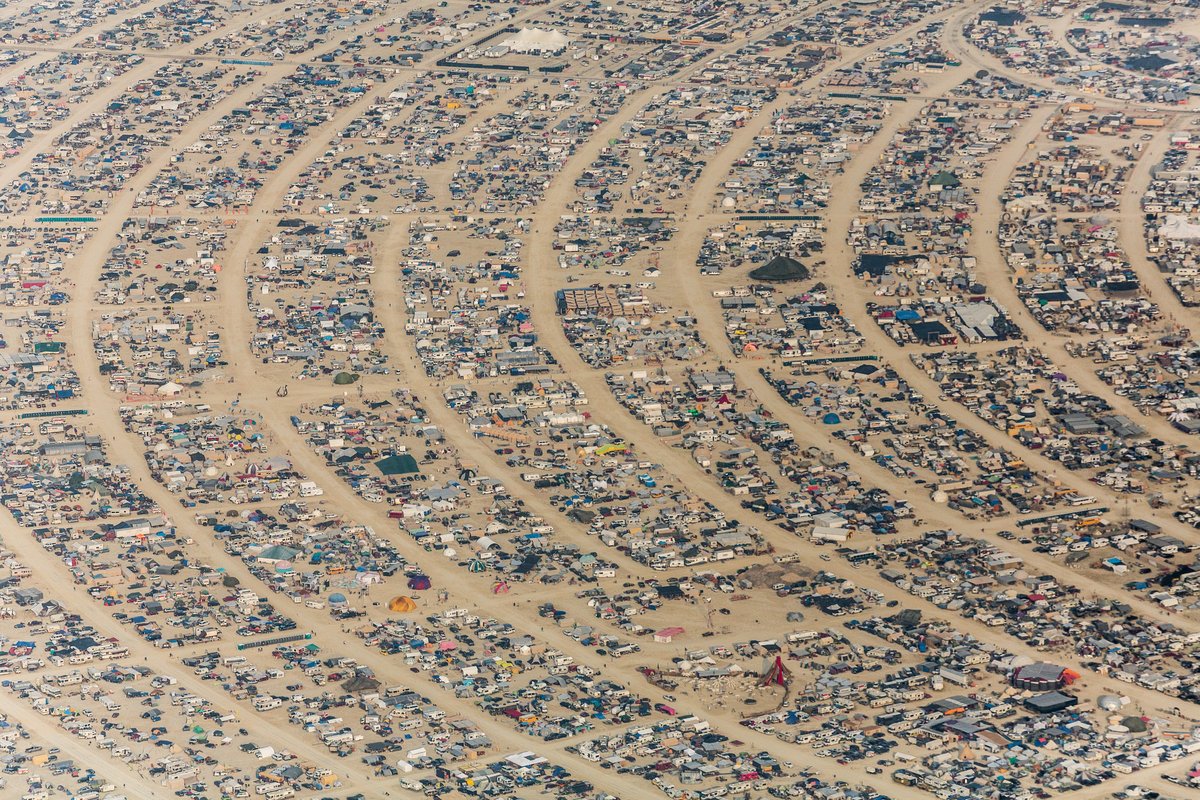 Aerial View Burning Man 2014 During Embrace Burn