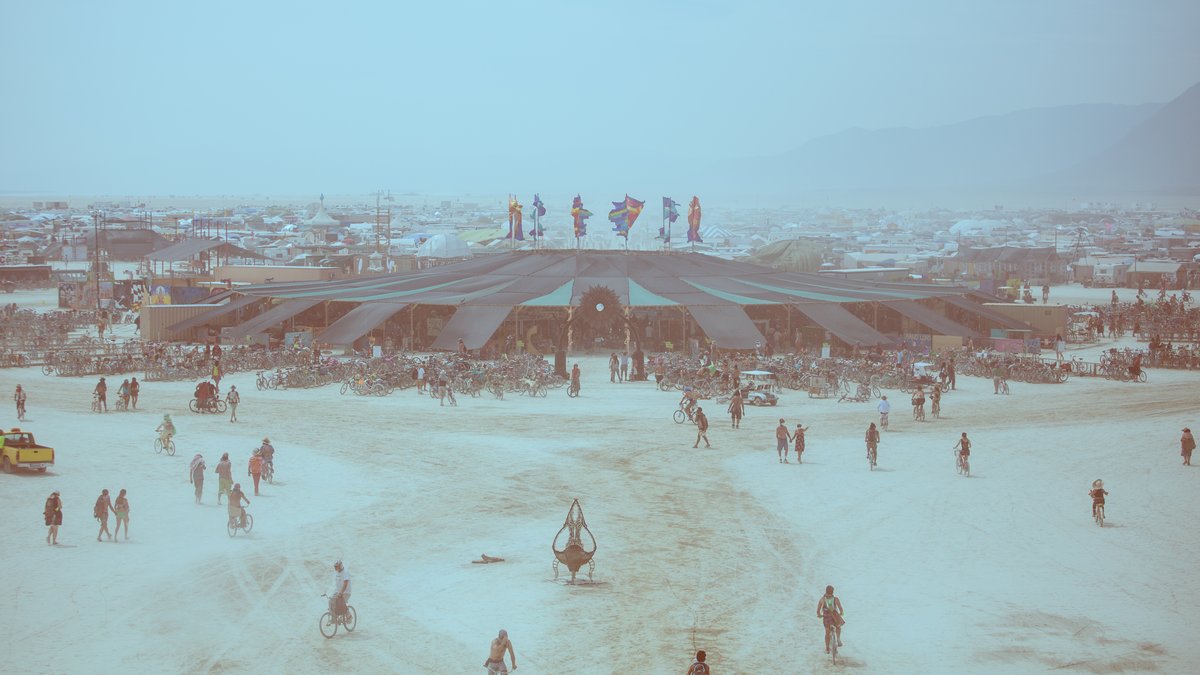 Center Camp Burning Man 2014 (view from Cosmic Praise Tower)