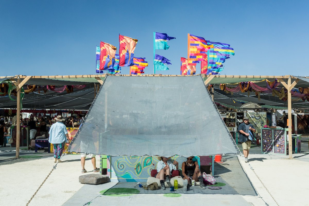 Colourful Flags At Center Camp