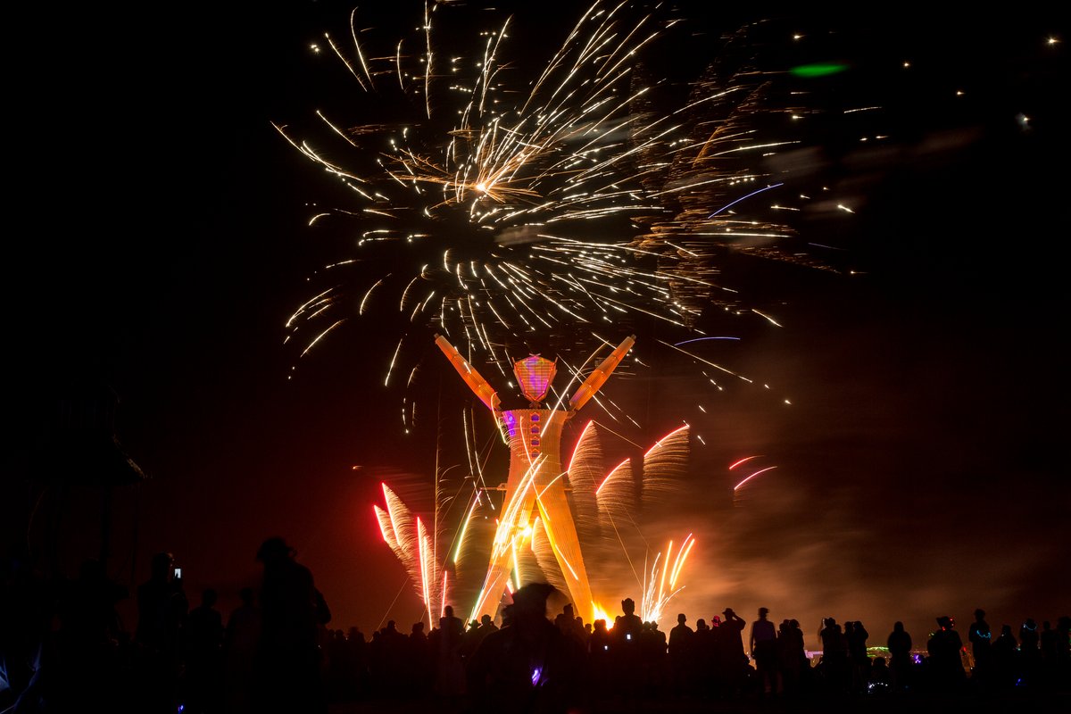 Fireworks At Man Burn