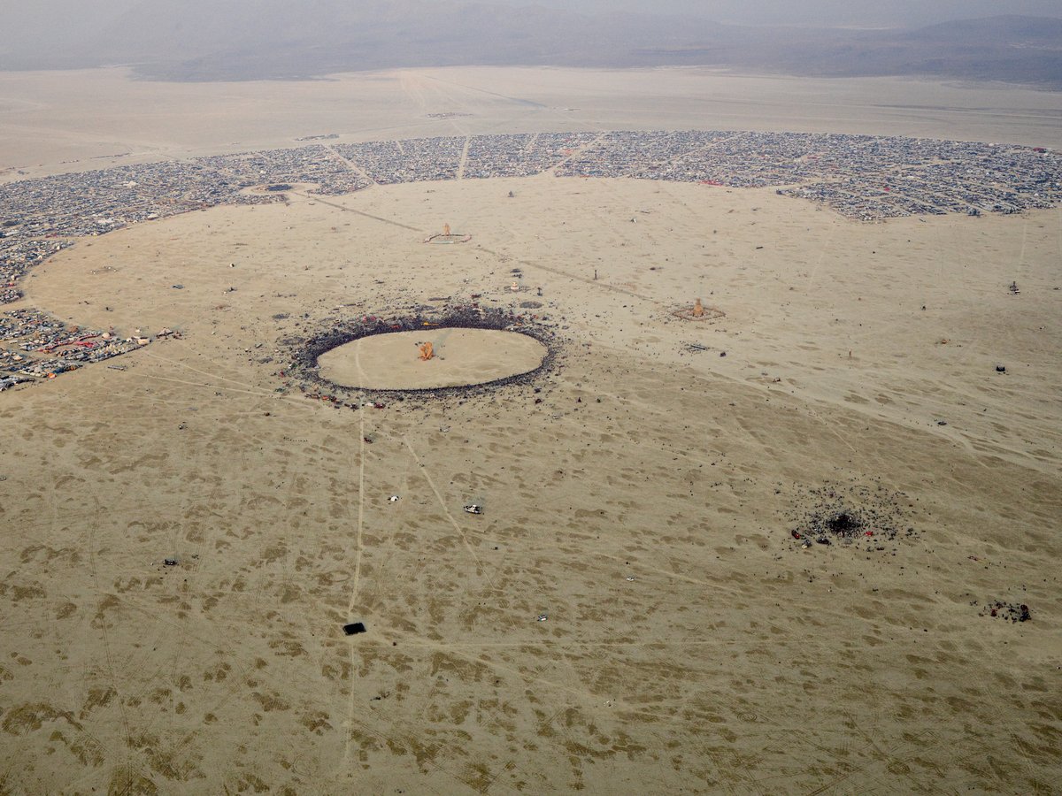 High Resolution Aerial Photo Burning Man 2014 During Embrace Burn