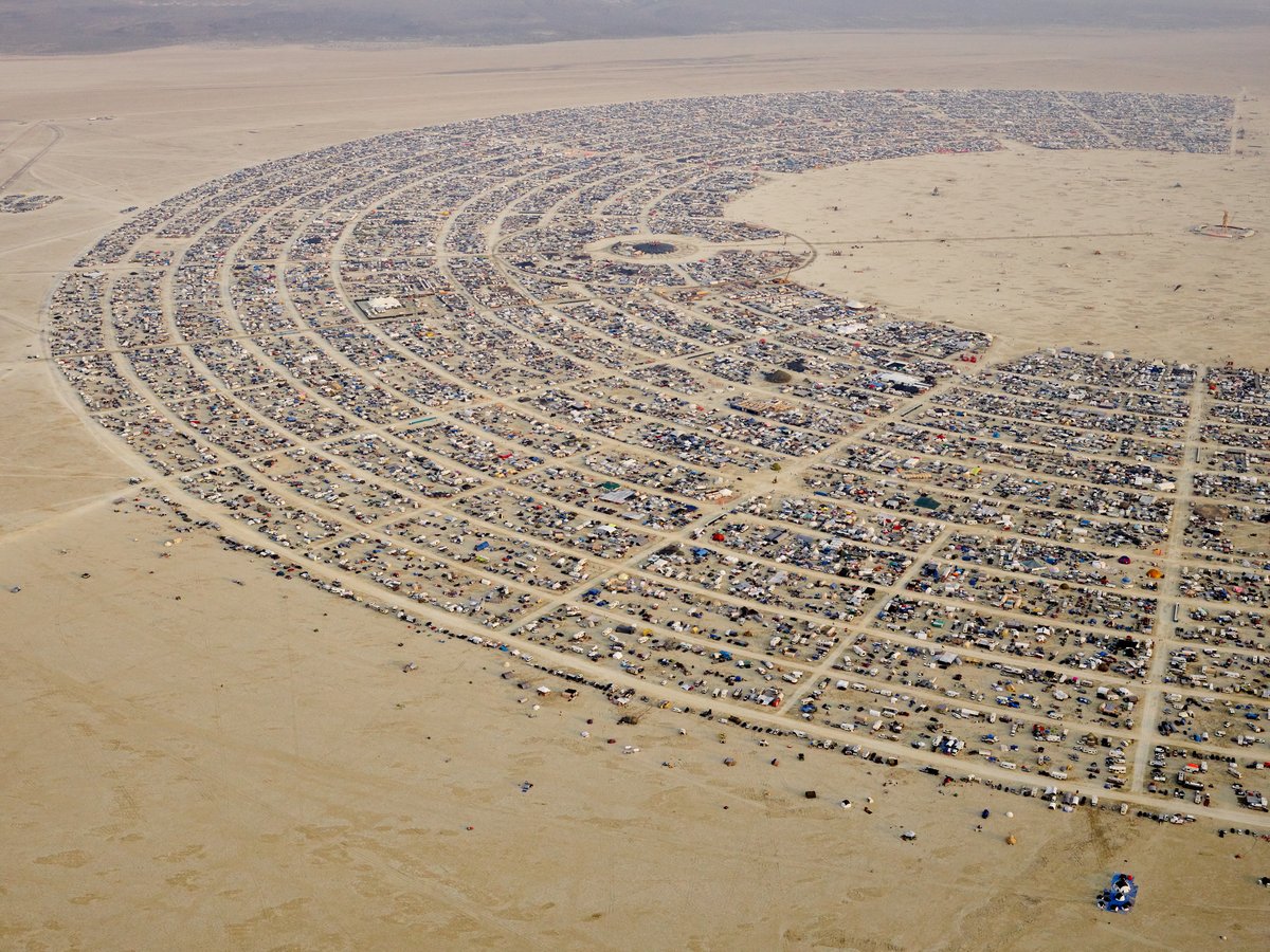 High Resolution Aerial Photo Burning Man 2014 During Embrace Burn