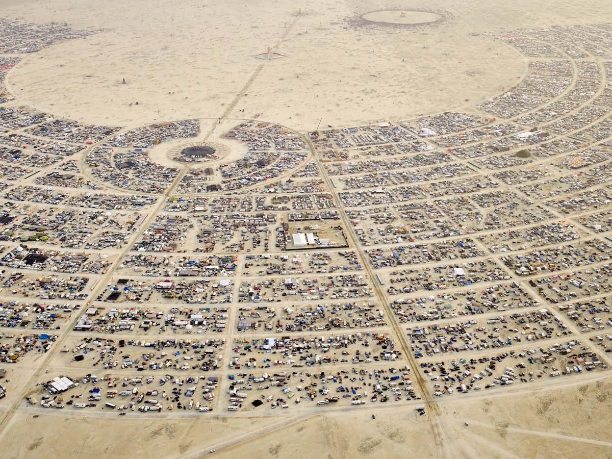 High Resolution Aerial Photo Burning Man 2014 During Embrace Burn