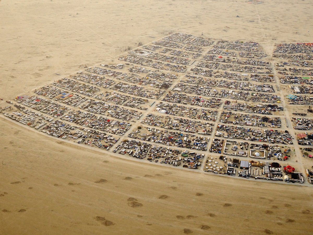 High Resolution Aerial Photo Burning Man 2014 During Embrace Burn