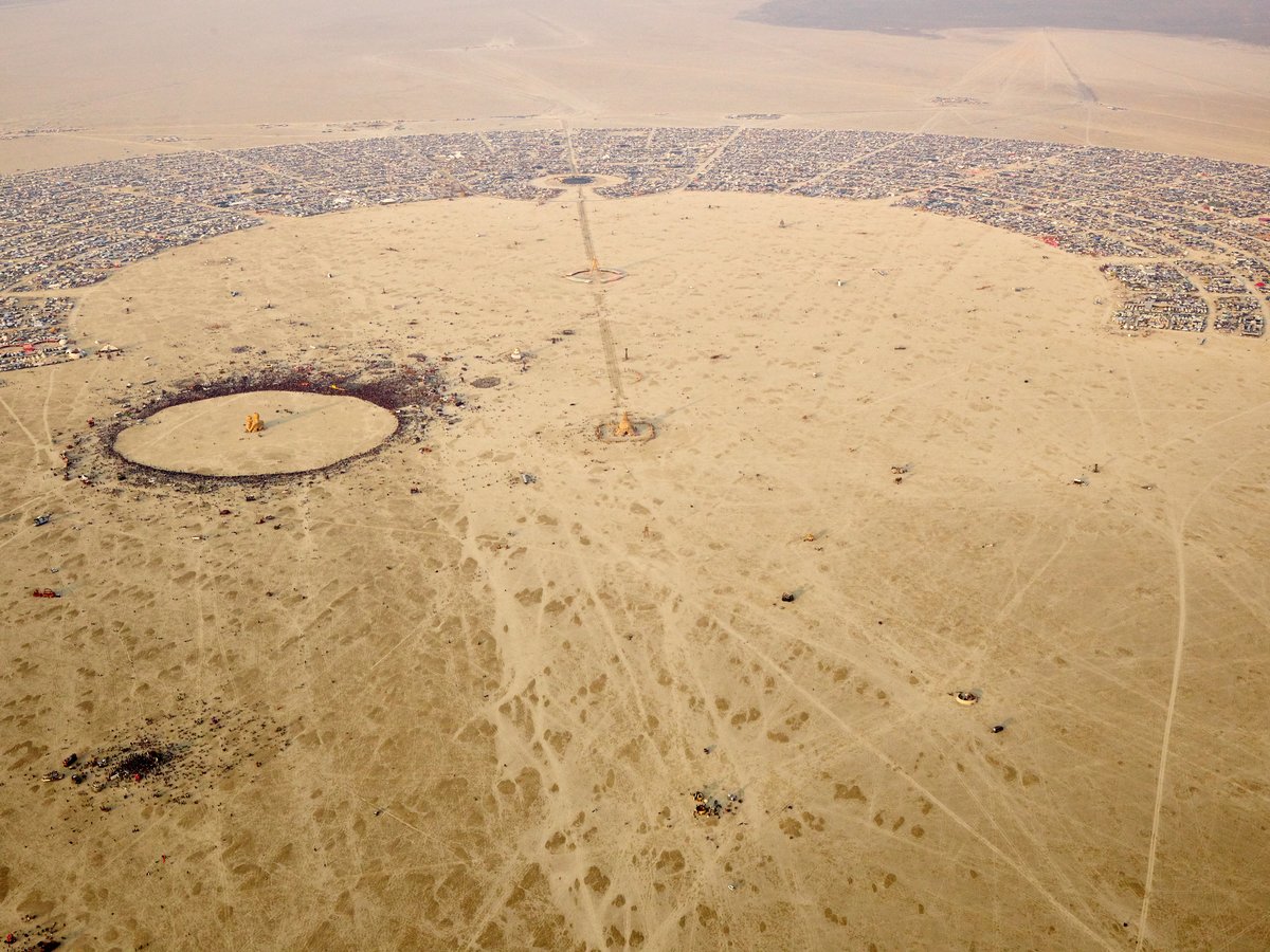 High Resolution Aerial Photo Burning Man 2014 During Embrace Burn