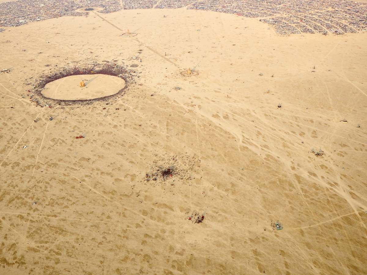 High Resolution Aerial Photo Burning Man 2014 During Embrace Burn
