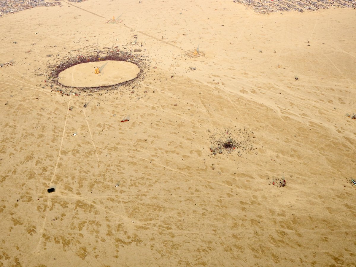 High Resolution Aerial Photo Burning Man 2014 During Embrace Burn