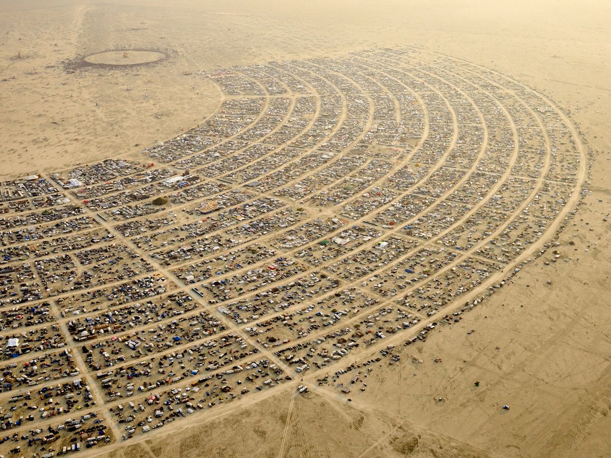 High Resolution Aerial Photo Burning Man 2014 During Embrace Burn