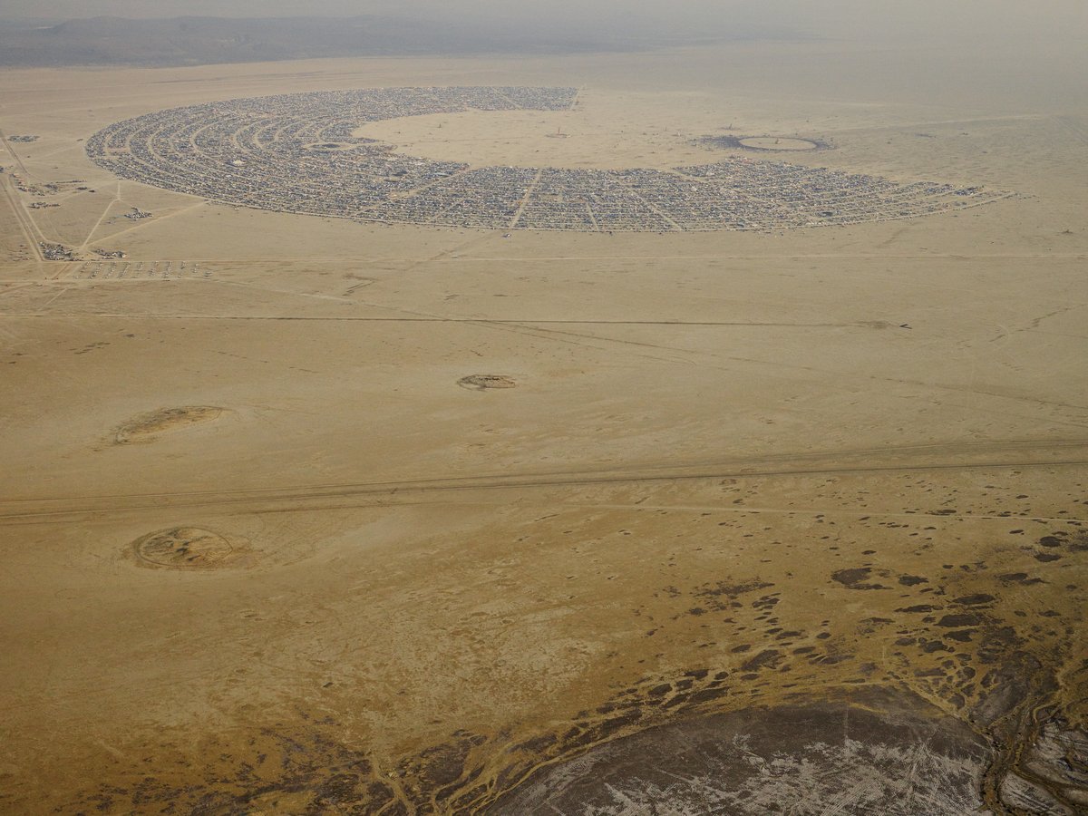 High Resolution Aerial Photo Burning Man 2014 During Embrace Burn