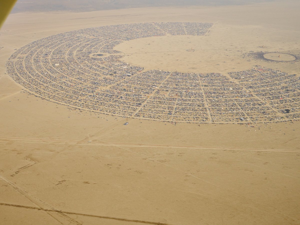 High Resolution Aerial Photo Burning Man 2014 During Embrace Burn