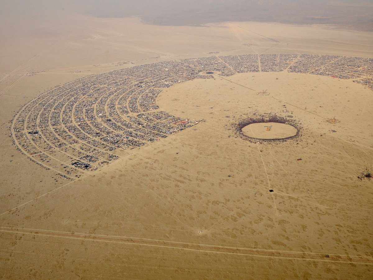 High Resolution Aerial Photo Burning Man 2014 During Embrace Burn